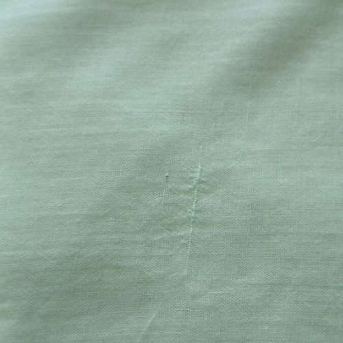 Table runner for large table light green 200x46 cm with knitted edge like new