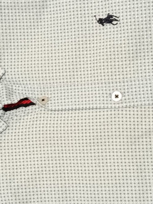 Ralph Lauren ανδρικό κοντομάνικο πουκάμισο slim fit μεταχειρισμένο, άσπρο και τιρκουάζ