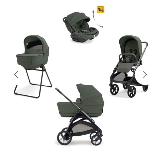 Inglesina Aptica 3-in-1 stroller used with car seat and carrycot