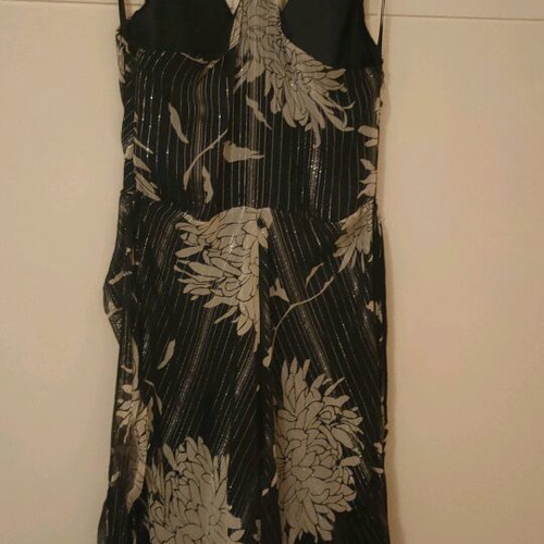 BCBZ Max Azria silk dress like new, black and silver
