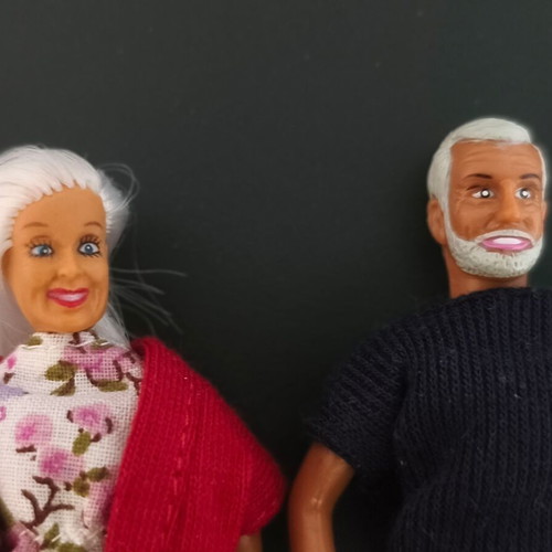 Lundby Dolls set of 2 used, grandmother and grandfather