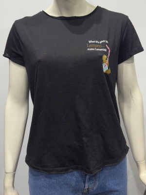 Drunk M t-shirt used, black with print, casual basic top