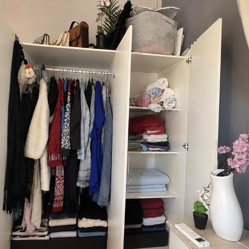 IKEA KLEPPSTAD three-door white wardrobe