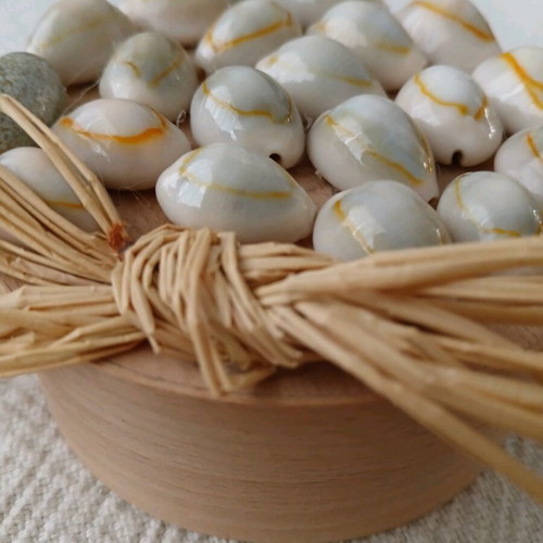 Handmade wooden jewelry box with shells like new