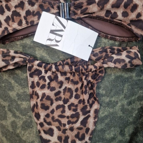 Zara leopard print swimsuit size S new