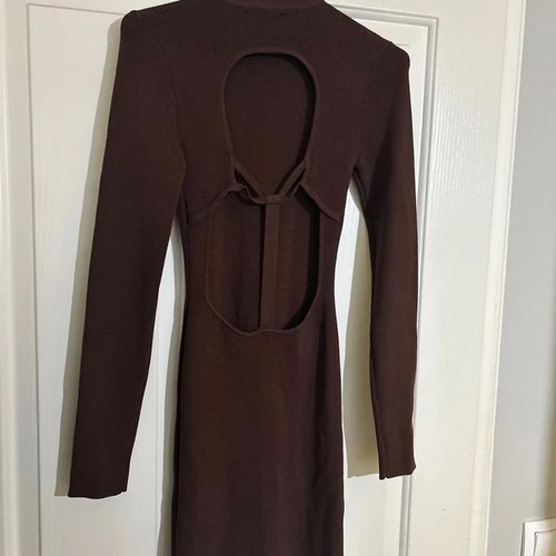 Bershka sequin dress new with tags, brown, size S