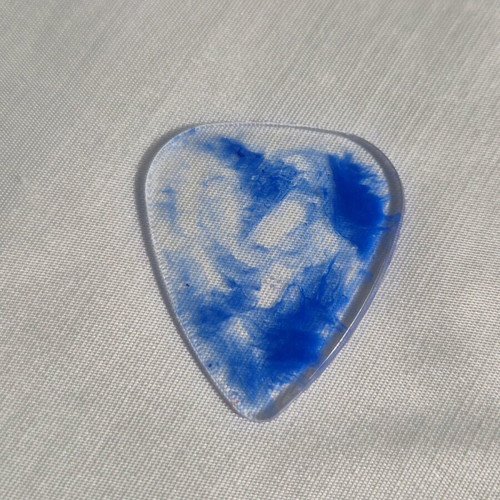 Blue guitar pick made of resin new