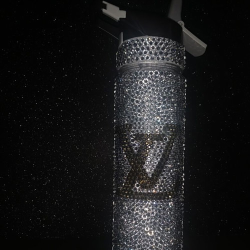 Water bottle with Swarovski crystals, made to order
