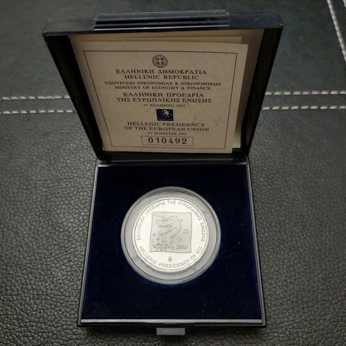 10 euro 2003 Hellenic Presidency of the EU sterling silver 0.925 new