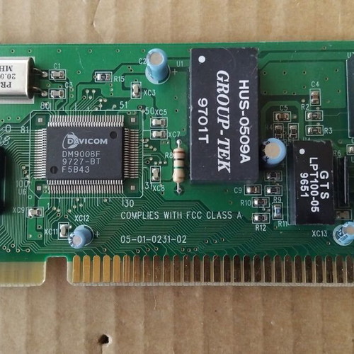Davicom 05-01-0231-02 16-bit ISA Network Adapter Card like new