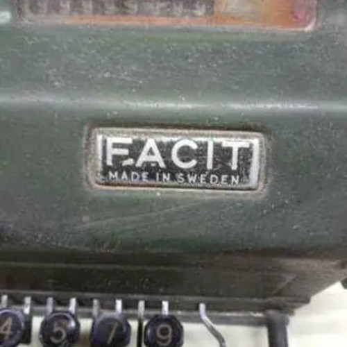 FASIT manual calculator used, Swedish origin, metal