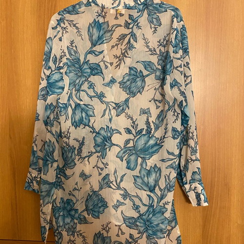 Regalinas floral semi-transparent set with tunic and palazzo pants new