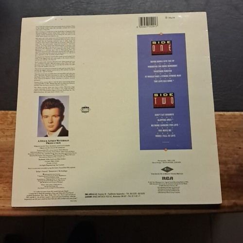 Rick Astley Vinyl Record used, excellent condition