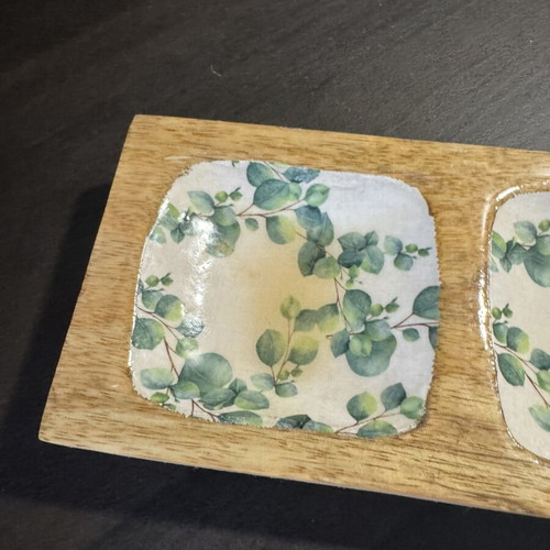 Serving tray used, ideal for nuts or dips, approx. 10 x 3.5 x 20 cm