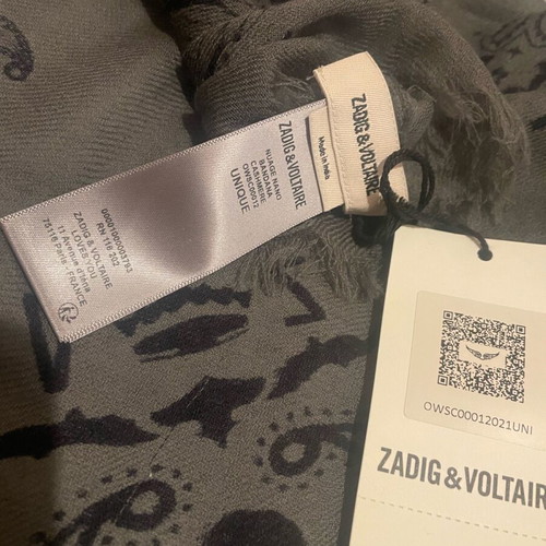 Zadig & Voltaire ZV Nuage Nano Cashmere Scarf new gray