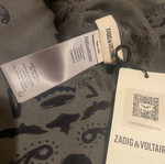Zadig & Voltaire ZV Nuage Nano Cashmere Scarf new gray