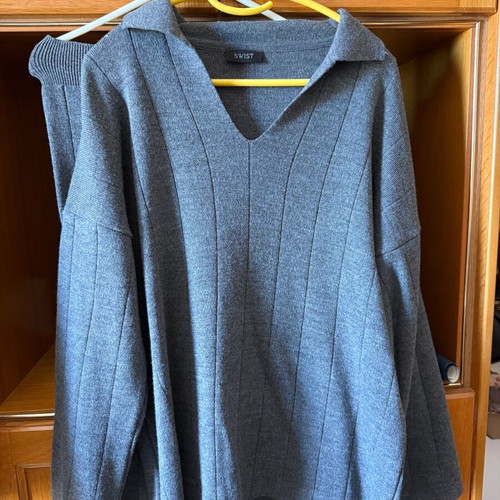 Knitted gray spring set new one size