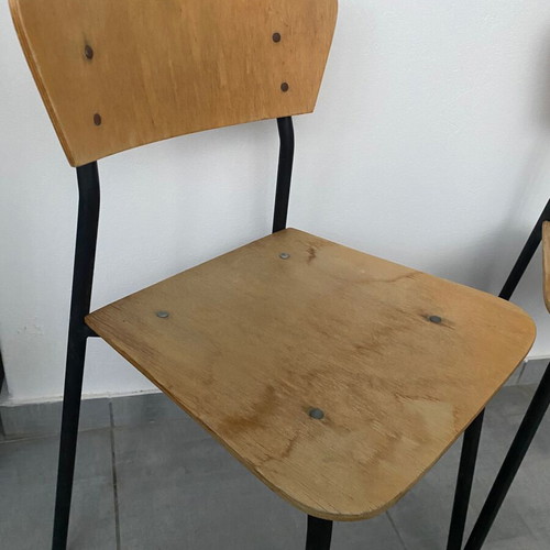 Wood and metal Scandinavian design mid century chairs like new