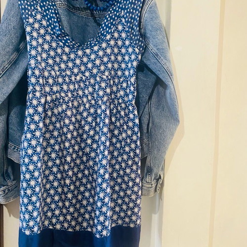 Velvet silk dress, boho style, size S