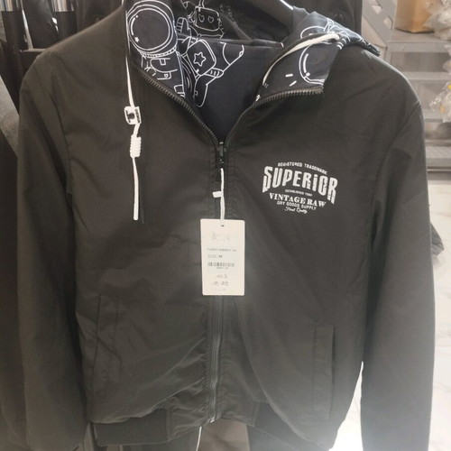 Men's spring jacket black thin reversible new