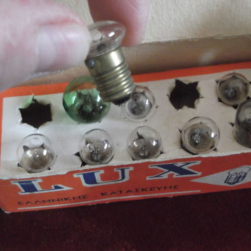 Vintage LUX car bulbs Greek made, like new, pack of 9