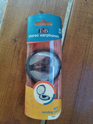 Earphones new, with winding case