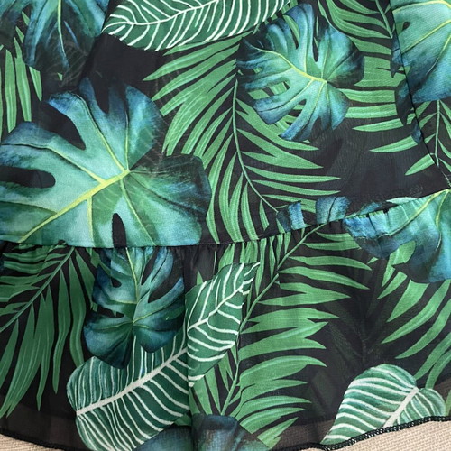 Swim Lushoire tropical print dress with waist tie, Shein