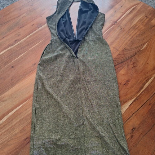 Rare London midi dress gold glitter size Small like new