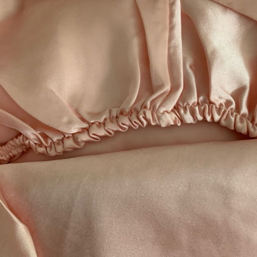 Satin double bed sheets new in salmon color