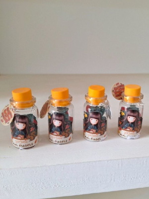 Santoro set of 4 eraser bottles new, heart and leaf shapes