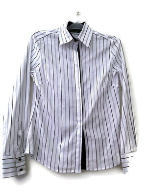 Zara women's striped shirt Large like new, black white