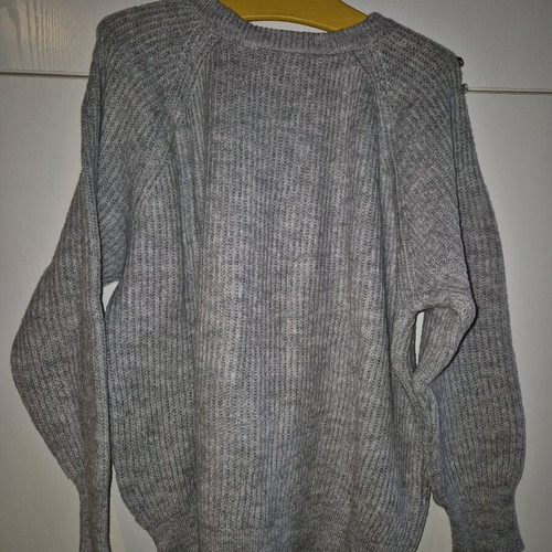 Gray pullover with large rhinestones medium size like new