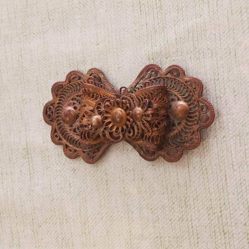 Γιαννιωτική παραδοσιακή πόρπη μεταχειρισμένη με συρματερή τεχνική φιλιγκράν 1850-1920