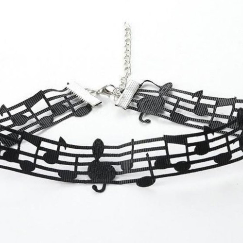 Black pentagram choker new fabric adjustable length