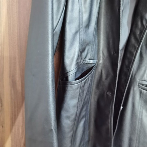 Black leather jacket made of faux leather like new, size M