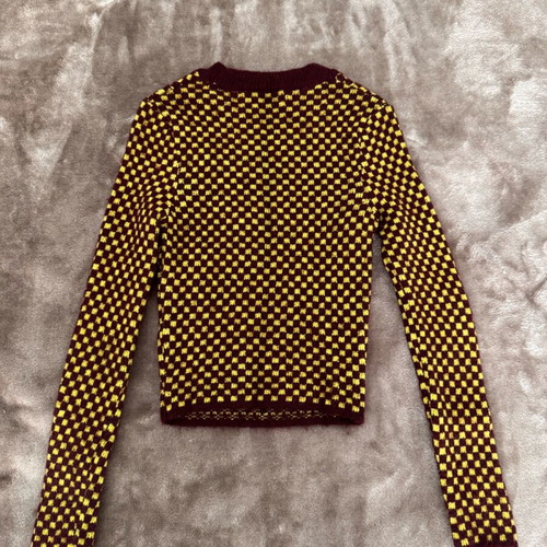 Zara checked pullover size S used, purple and yellow