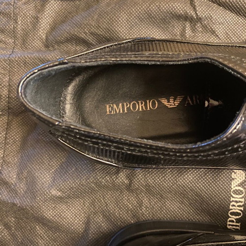 Emporio Armani black dress shoes like new, size 41 with fabric case