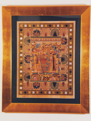 Kachindar artwork with Egyptian culture scenes like new
