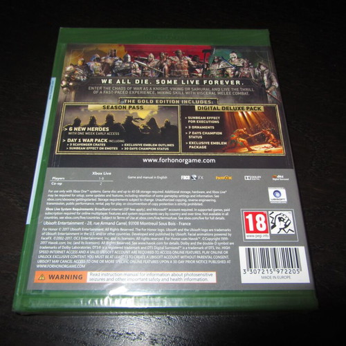 For Honor Gold Edition Xbox One new sealed