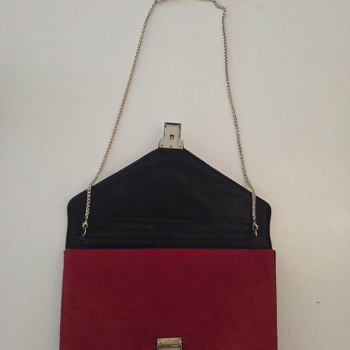 Dune London Red Suede Envelope Clutch Bag