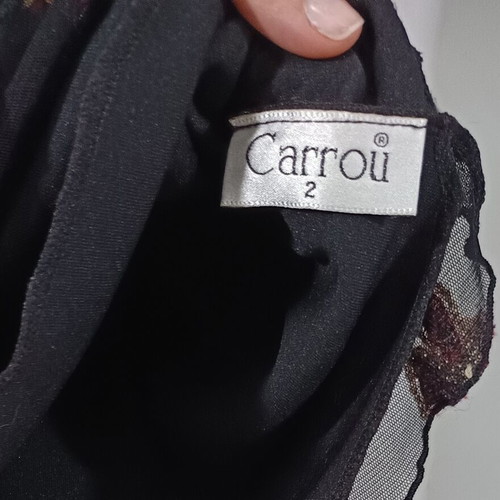 Carrou chiffon long-sleeve blouse used with embroidery, size M
