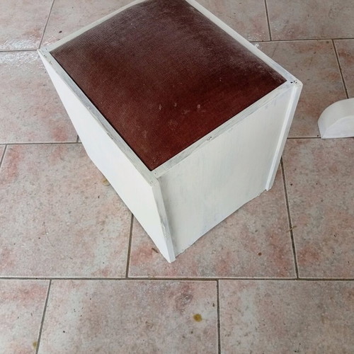 Stool like new made of quality wood with chalk paint melamine finish