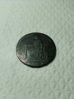 Χάλκινο νόμισμα τοκεν μισού πένη από το Μακλσφιλντ του 1891