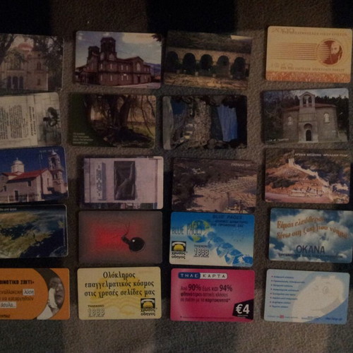 Phone cards used, pack of 20 pieces