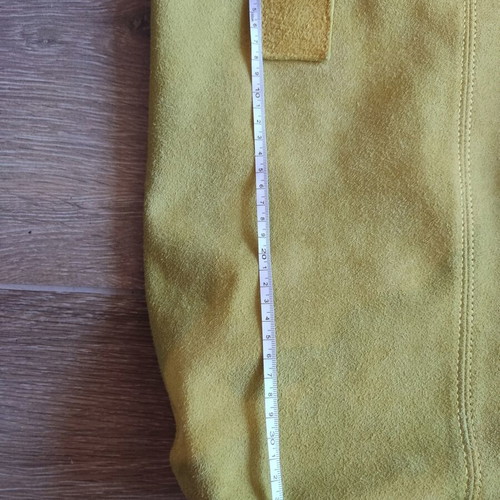 Leather suede tote bag mustard boho chic used