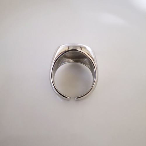 Steel adjustable ring silver color like new