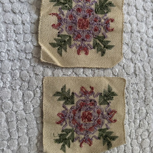 Embroidered coasters set of 2 with traditional floral design, like new