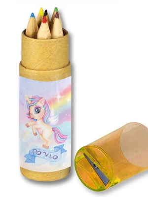 Unicorn and Rainbow Colored Pencils in Kraft Box new