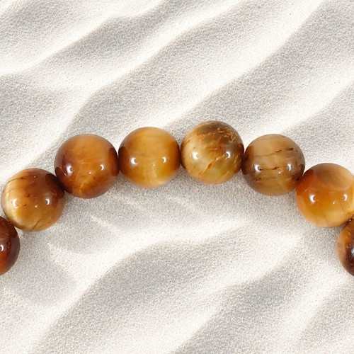 Handmade bracelet with tiger eye stones new, brown and gold