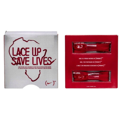Nike Lace Up 2 Save Lives shoelaces new, red
